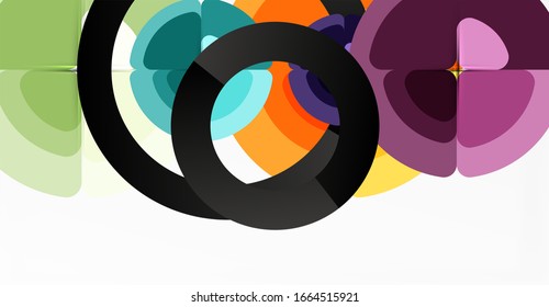 Abstract background, trendy color circles geometrical composition. Vector Illustration For Wallpaper, Banner, Background, Card, Book Illustration, landing page