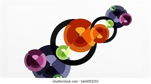 Abstract background, trendy color circles geometrical composition. Vector Illustration For Wallpaper, Banner, Background, Card, Book Illustration, landing page