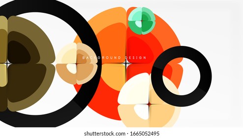 Abstract background, trendy color circles geometrical composition. Vector Illustration For Wallpaper, Banner, Background, Card, Book Illustration, landing page