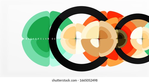Abstract background, trendy color circles geometrical composition. Vector Illustration For Wallpaper, Banner, Background, Card, Book Illustration, landing page