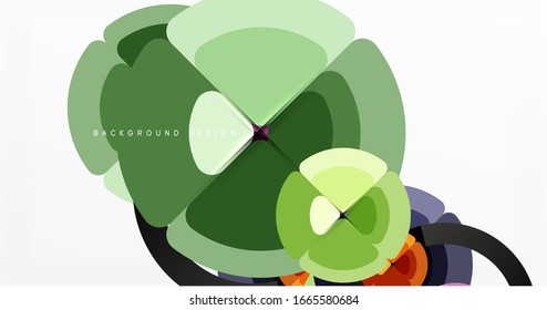 Abstrakter Hintergrund, trendige Farbkreise geometrische Zusammensetzung. Vektorillustration-Illustration für Bildschirmhintergrund, Banner, Hintergrund, Karte, Buchillustration, Landungsseite