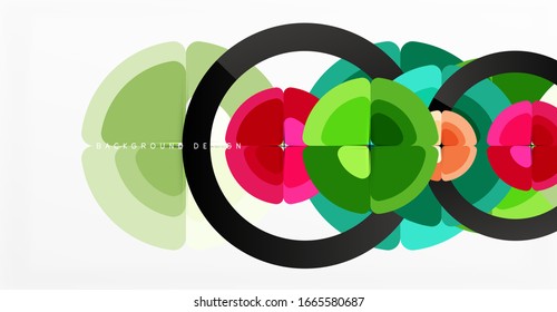 Abstract background, trendy color circles geometrical composition. Vector Illustration For Wallpaper, Banner, Background, Card, Book Illustration, landing page