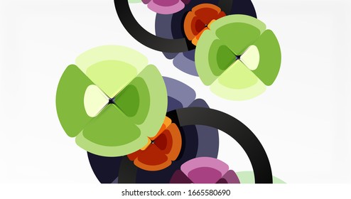 Abstract background, trendy color circles geometrical composition. Vector Illustration For Wallpaper, Banner, Background, Card, Book Illustration, landing page