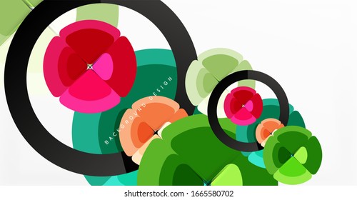 Fondo abstracto, composición geométrica de color a la moda. Ilustración vectorial para papel tapiz, pancarta, fondo, tarjeta, ilustración del libro, página de inicio
