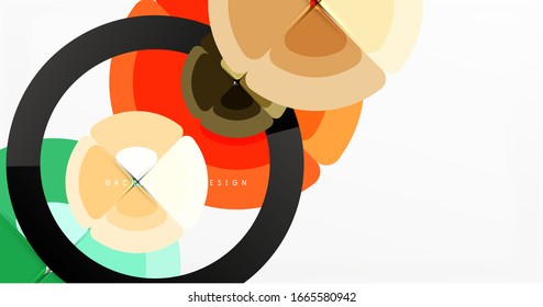 Abstract background, trendy color circles geometrical composition. Vector Illustration For Wallpaper, Banner, Background, Card, Book Illustration, landing page