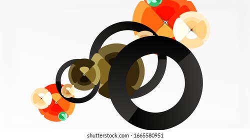 Abstract background, trendy color circles geometrical composition. Vector Illustration For Wallpaper, Banner, Background, Card, Book Illustration, landing page