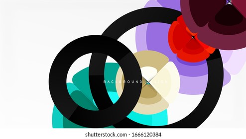Abstract background, trendy color circles geometrical composition. Vector Illustration For Wallpaper, Banner, Background, Card, Book Illustration, landing page