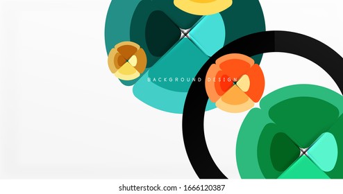Abstract background, trendy color circles geometrical composition. Vector Illustration For Wallpaper, Banner, Background, Card, Book Illustration, landing page