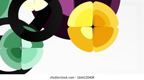 Abstract background, trendy color circles geometrical composition. Vector Illustration For Wallpaper, Banner, Background, Card, Book Illustration, landing page