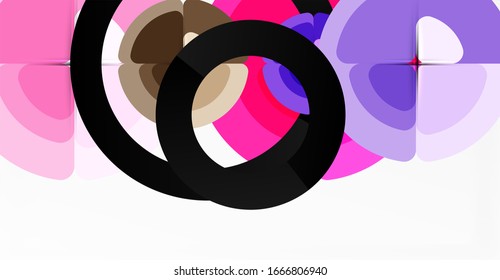 Abstract background, trendy color circles geometrical composition. Vector Illustration For Wallpaper, Banner, Background, Card, Book Illustration, landing page