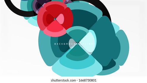 Abstract background, trendy color circles geometrical composition. Vector Illustration For Wallpaper, Banner, Background, Card, Book Illustration, landing page
