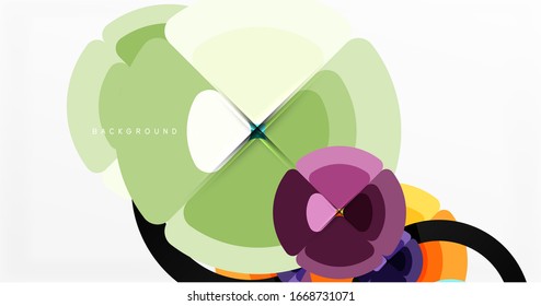Fondo abstracto, composición geométrica de color a la moda. Ilustración vectorial para papel tapiz, pancarta, fondo, tarjeta, ilustración del libro, página de inicio