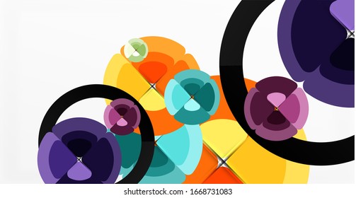 Fondo abstracto, composición geométrica de color a la moda. Ilustración vectorial para papel tapiz, pancarta, fondo, tarjeta, ilustración del libro, página de inicio