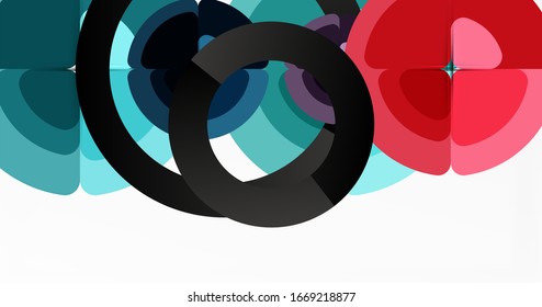 Abstract background, trendy color circles geometrical composition. Vector Illustration 