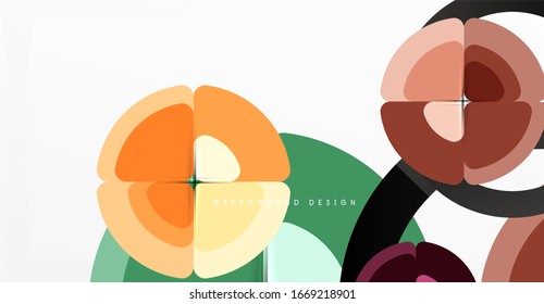 Abstract background, trendy color circles geometrical composition. Vector Illustration 