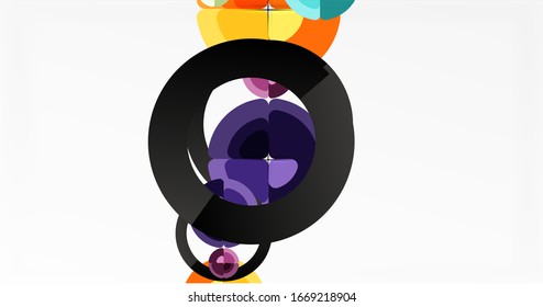 Abstract background, trendy color circles geometrical composition. Vector Illustration 