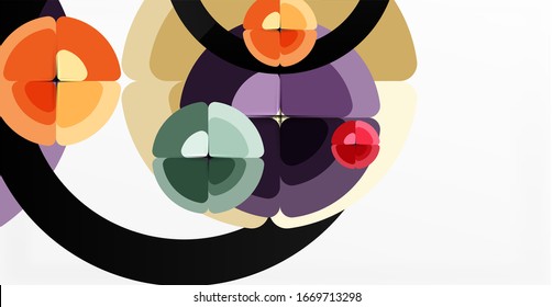 Abstract background, trendy color circles geometrical composition. Vector Illustration For Wallpaper, Banner, Background, Card, Book Illustration, landing page