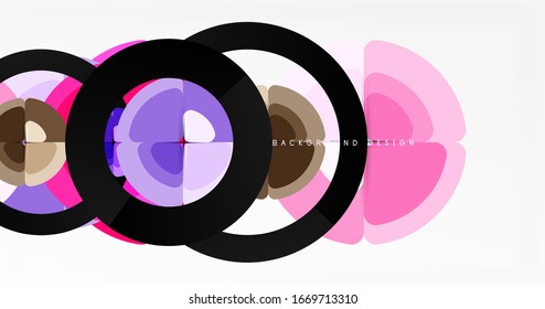 Abstract background, trendy color circles geometrical composition. Vector Illustration For Wallpaper, Banner, Background, Card, Book Illustration, landing page
