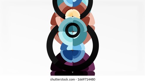 Abstract background, trendy color circles geometrical composition. Vector Illustration For Wallpaper, Banner, Background, Card, Book Illustration, landing page