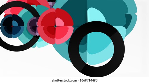 Abstract background, trendy color circles geometrical composition. Vector Illustration For Wallpaper, Banner, Background, Card, Book Illustration, landing page