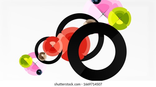 Abstract background, trendy color circles geometrical composition. Vector Illustration For Wallpaper, Banner, Background, Card, Book Illustration, landing page