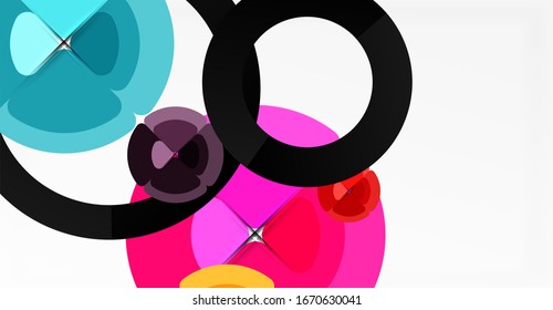Abstract background, trendy color circles geometrical composition. Vector Illustration For Wallpaper, Banner, Background, Card, Book Illustration, landing page