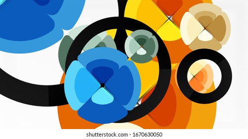 Fondo abstracto, composición geométrica de color a la moda. Ilustración vectorial para papel tapiz, pancarta, fondo, tarjeta, ilustración del libro, página de inicio