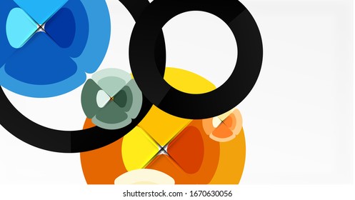 Abstract background, trendy color circles geometrical composition. Vector Illustration For Wallpaper, Banner, Background, Card, Book Illustration, landing page