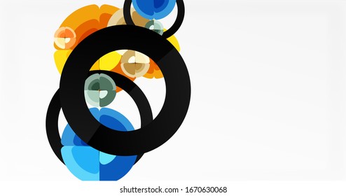 Abstract background, trendy color circles geometrical composition. Vector Illustration For Wallpaper, Banner, Background, Card, Book Illustration, landing page