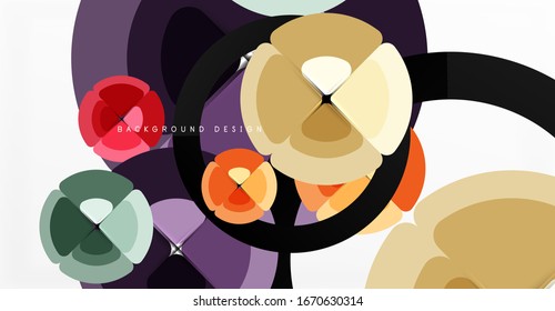 Abstract background, trendy color circles geometrical composition. Vector Illustration For Wallpaper, Banner, Background, Card, Book Illustration, landing page