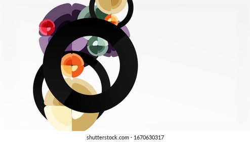 Abstract background, trendy color circles geometrical composition. Vector Illustration For Wallpaper, Banner, Background, Card, Book Illustration, landing page