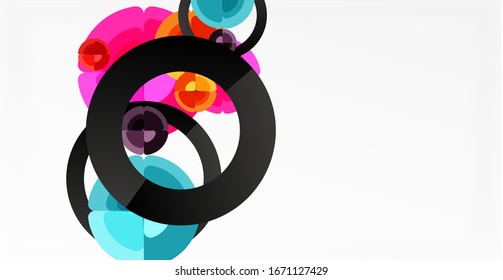 Abstract background, trendy color circles geometrical composition. Vector Illustration For Wallpaper, Banner, Background, Card, Book Illustration, landing page