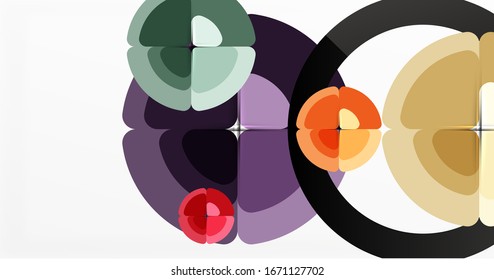Abstract background, trendy color circles geometrical composition. Vector Illustration For Wallpaper, Banner, Background, Card, Book Illustration, landing page