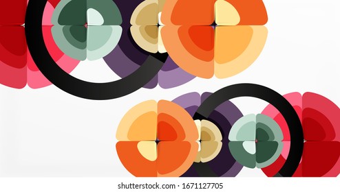 Abstract background, trendy color circles geometrical composition. Vector Illustration For Wallpaper, Banner, Background, Card, Book Illustration, landing page