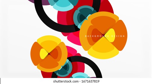 Abstract background, trendy color circles geometrical composition. Vector Illustration For Wallpaper, Banner, Background, Card, Book Illustration, landing page