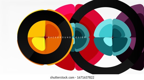 Abstract background, trendy color circles geometrical composition. Vector Illustration For Wallpaper, Banner, Background, Card, Book Illustration, landing page