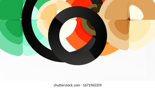 Abstract background, trendy color circles geometrical composition. Vector Illustration For Wallpaper, Banner, Background, Card, Book Illustration, landing page