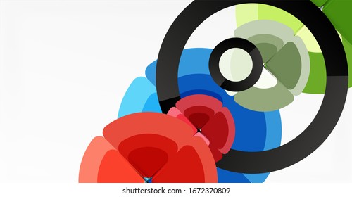 Abstract background, trendy color circles geometrical composition. Vector Illustration For Wallpaper, Banner, Background, Card, Book Illustration, landing page