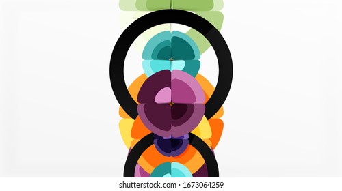 Abstract background, trendy color circles geometrical composition. Vector Illustration For Wallpaper, Banner, Background, Card, Book Illustration, landing page