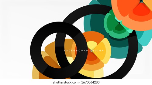 Abstract background, trendy color circles geometrical composition. Vector Illustration For Wallpaper, Banner, Background, Card, Book Illustration, landing page
