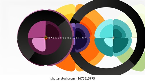 Abstract background, trendy color circles geometrical composition. Vector Illustration For Wallpaper, Banner, Background, Card, Book Illustration, landing page