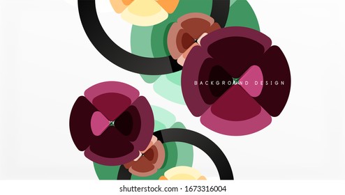Fondo abstracto, composición geométrica de color a la moda. Ilustración vectorial para papel tapiz, pancarta, fondo, tarjeta, ilustración del libro, página de inicio