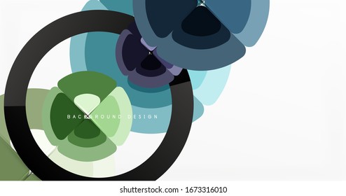 Abstract background, trendy color circles geometrical composition. Vector Illustration For Wallpaper, Banner, Background, Card, Book Illustration, landing page