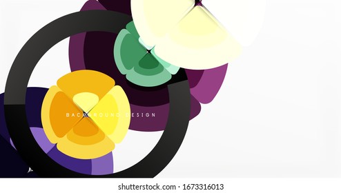 Abstract background, trendy color circles geometrical composition. Vector Illustration For Wallpaper, Banner, Background, Card, Book Illustration, landing page