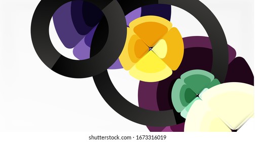 Abstract background, trendy color circles geometrical composition. Vector Illustration For Wallpaper, Banner, Background, Card, Book Illustration, landing page
