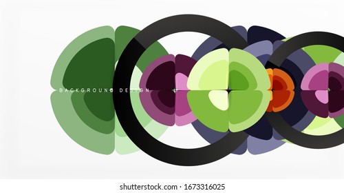 Abstract background, trendy color circles geometrical composition. Vector Illustration For Wallpaper, Banner, Background, Card, Book Illustration, landing page