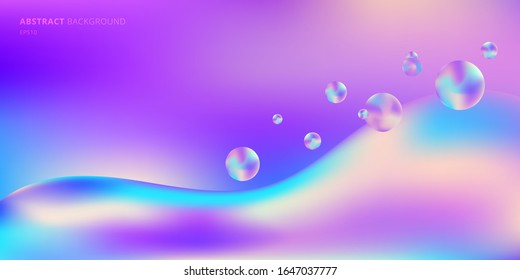 Fondo abstracto de fondo moderno gradiente fluido forma color vibrante con espacio líquido de burbujas para el texto. Ilustración del vector