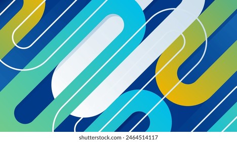 Abstract background. Trendy gradient diagonal rounded lines. Modern geometric. Minimal design. Suit for booklet, banner, brochure, flyer, poster, presentation, cover, website. Vector illustration