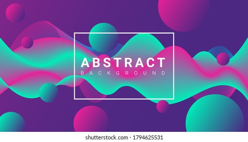 Abstract background trendy gradients with motion sound wave. Dynamic effect. 3D Vector Illustration