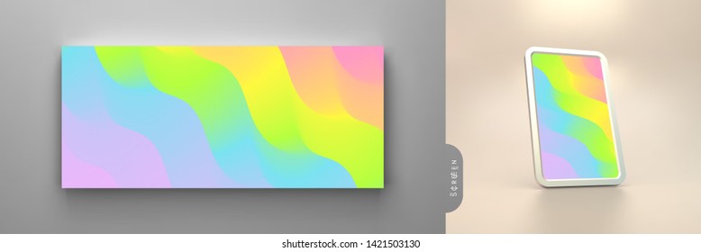 Fondo abstracto con degradados de moda. Ilustración vectorial para pantalla y cubierta de teléfono móvil.